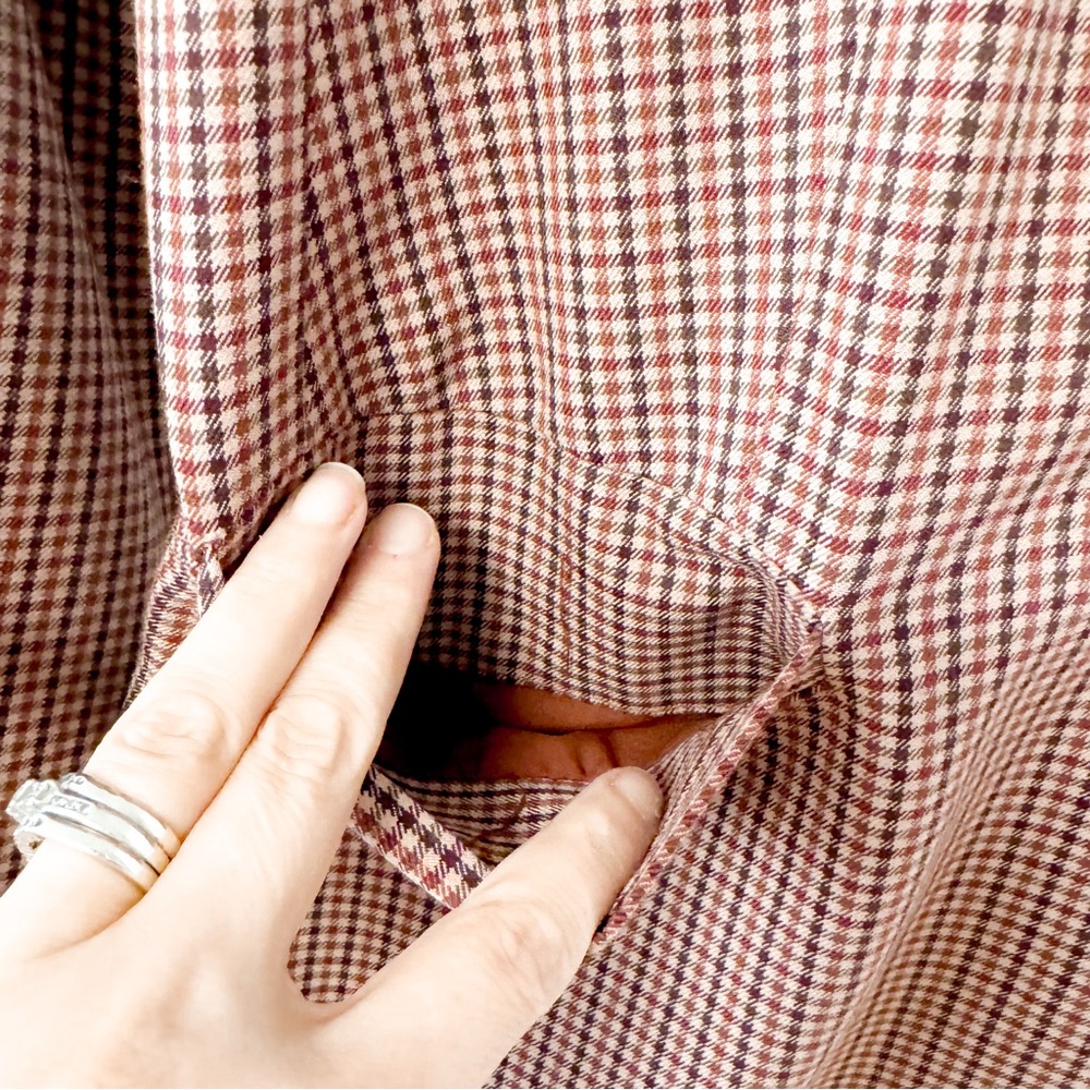 A New Day Winter Preppy Chic Plaid Blazer Jacket w/ Ankle Pants Brown Red XS 4 - Picture 6 of 16